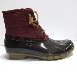 Sperry Women’s Saltwater Duck Rain Boots Wine, Size 7 M